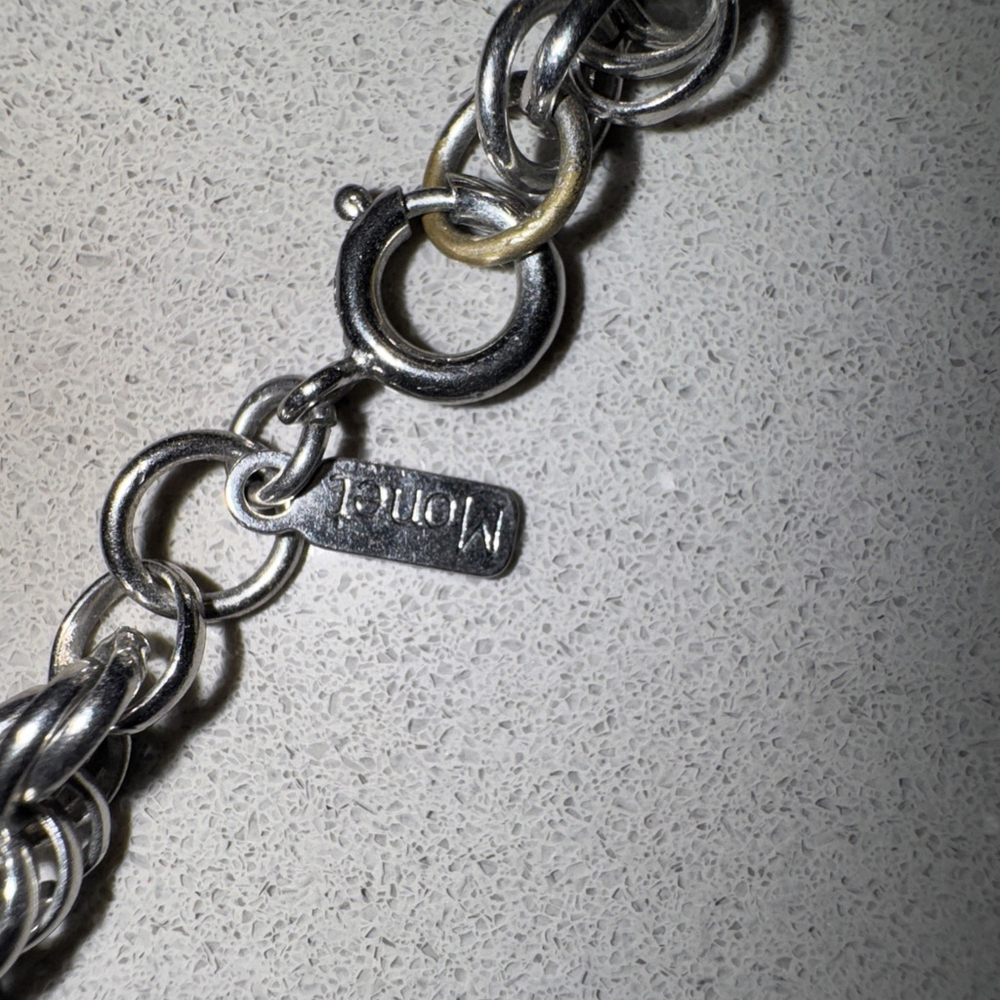 Monet silver tone rope chain necklace - 54” Long - Picture 5 of 8
